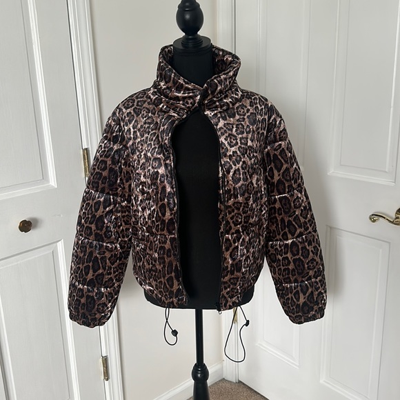 Princess Polly Jackets & Blazers - NWT leopard puffer jacket